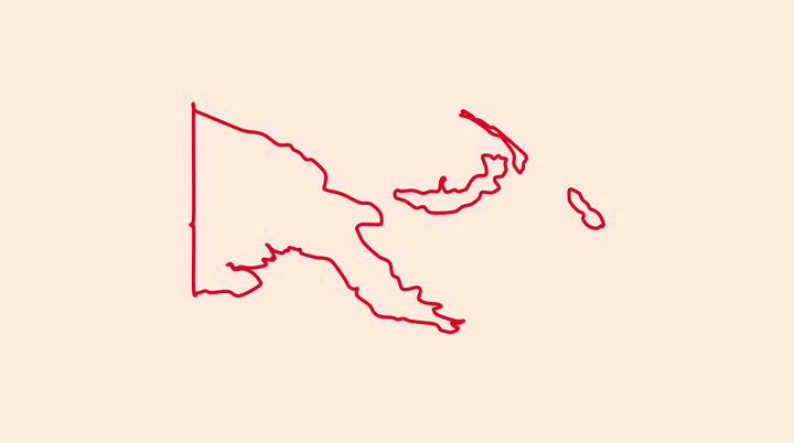Obrysová mapa Papuy-Nové Guineje